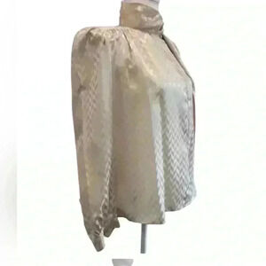 VINTAGE JOSEPHINE Tie Neck Satin Button Down Top Size 10